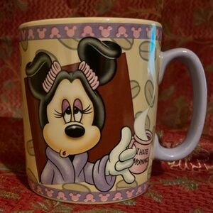 Disney Minnie Mouse “I Hate Mornings” Coffee Mug – Vintage Style with Pajamas &